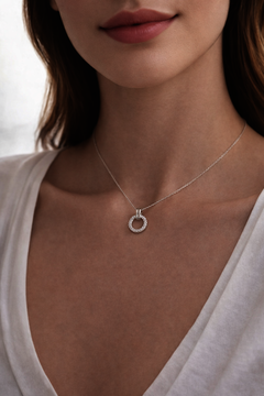 Bílé zlato náhrdelník KOLEČKO s diamanty 42-45cm